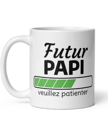 Mug Blanc Brillant Futur papi veuillez patienter...