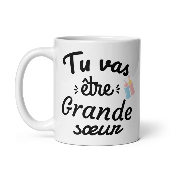 Mug Blanc Brillant Tu vas être grande sœur