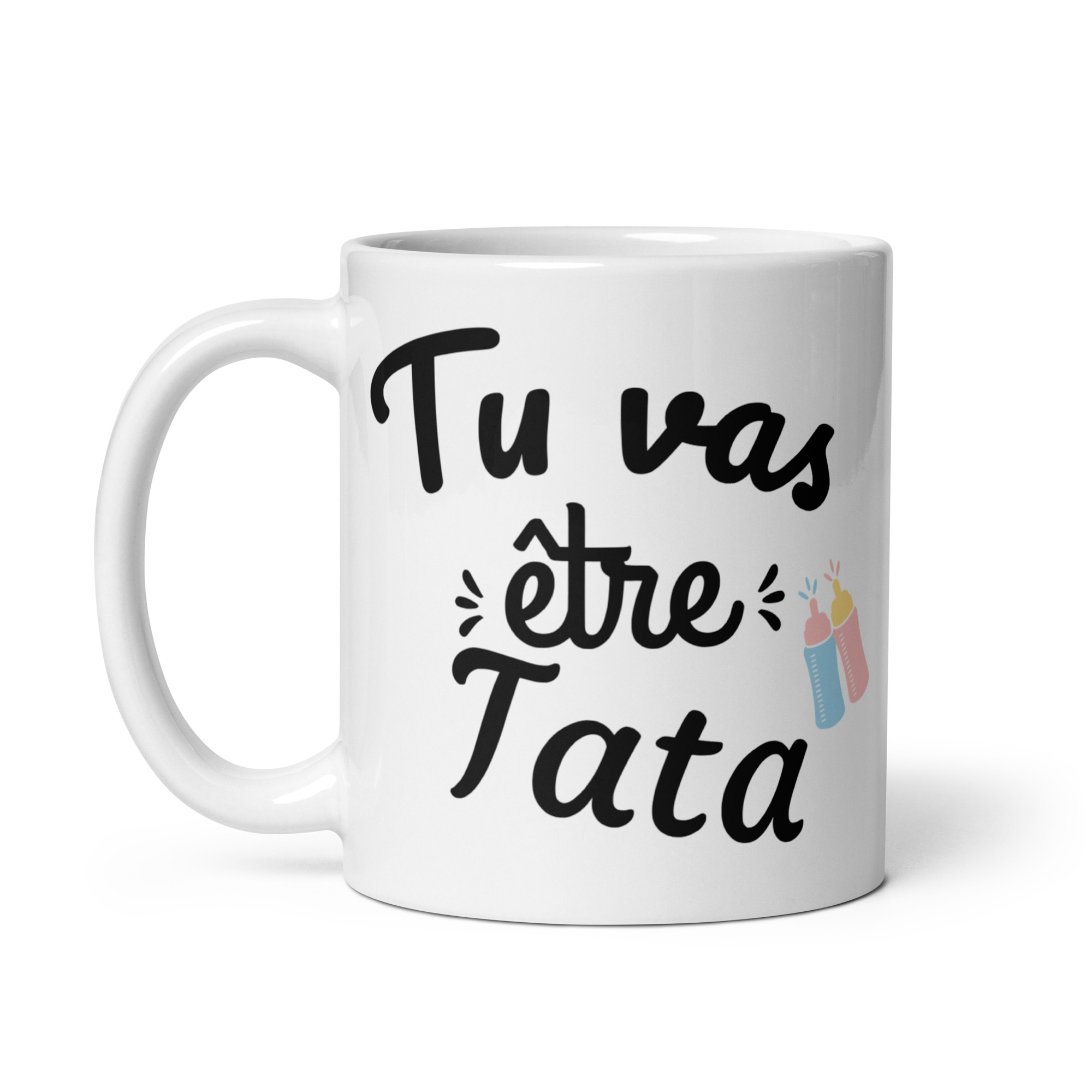 Mug Blanc Brillant Tu vas être tata