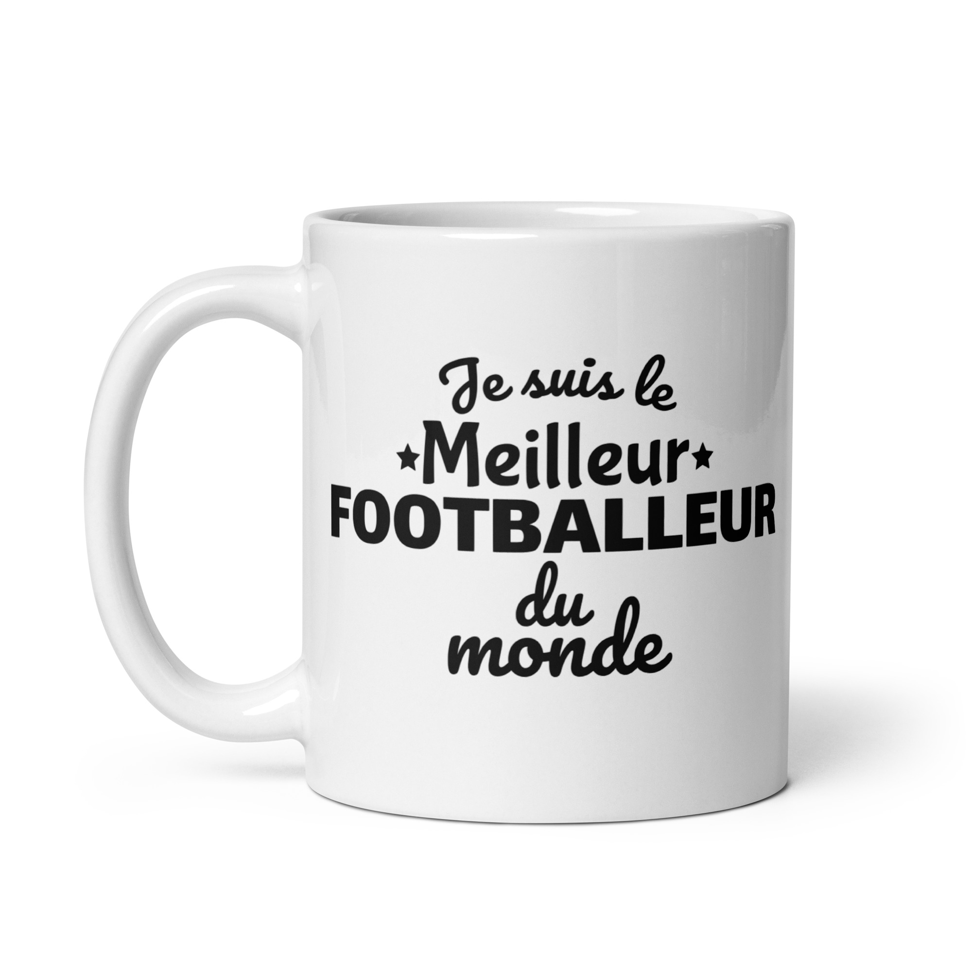 Mug Blanc Brillant Je suis le meilleur footballeur du monde