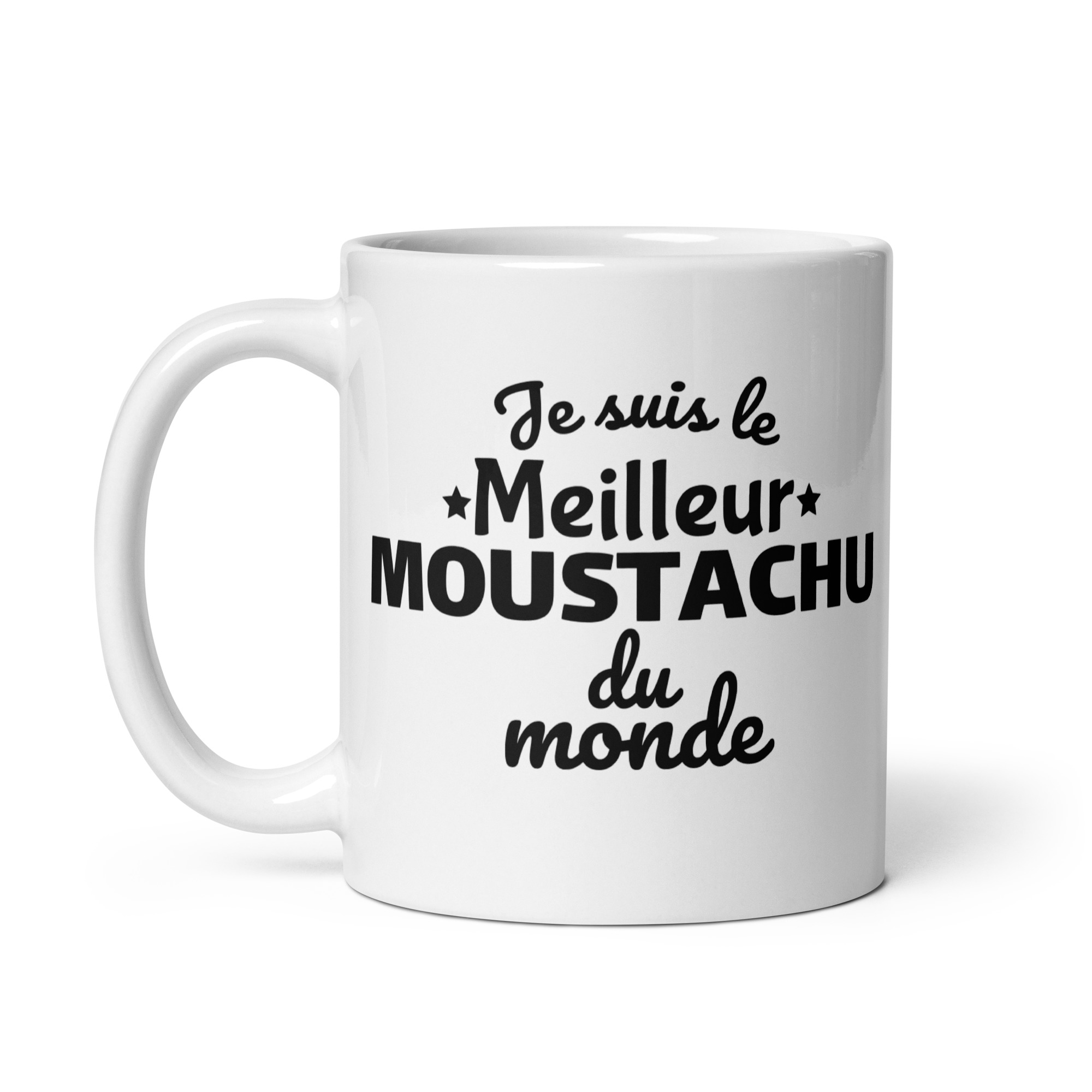 Mug Blanc Brillant Je suis la meilleure moustachu du monde