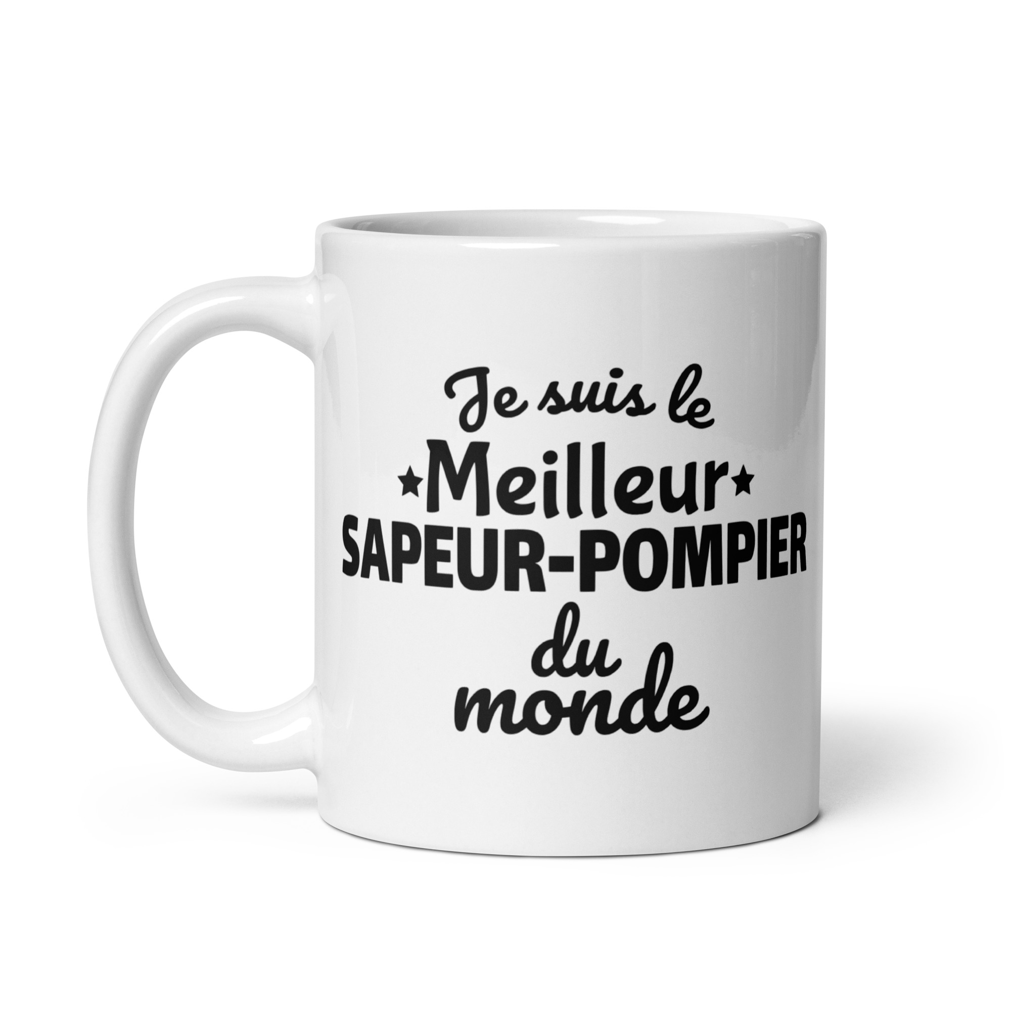 Mug Blanc Brillant Je suis le meilleur sapeur-pompier du monde