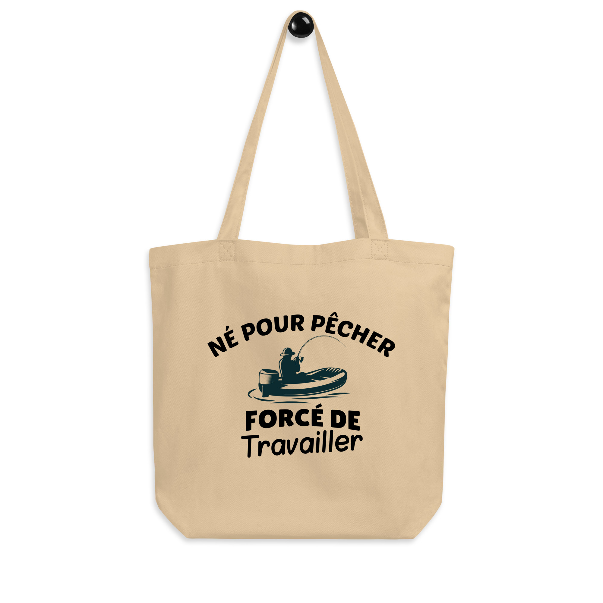 Tote Bag Bio Né pour pêcher