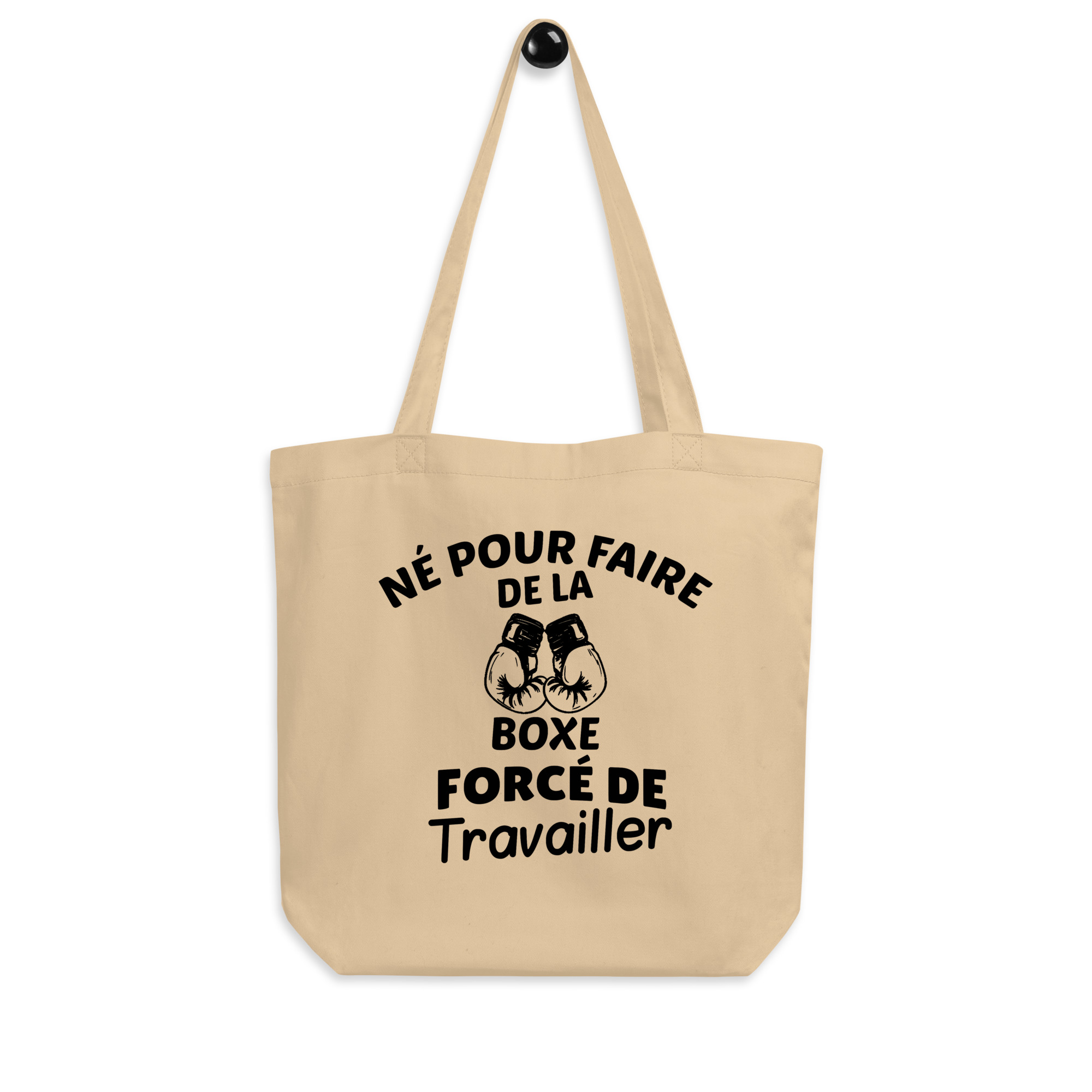 Tote Bag Bio Né pour faire de la boxe