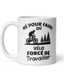 Mug Blanc Brillant Né pour faire du vélo